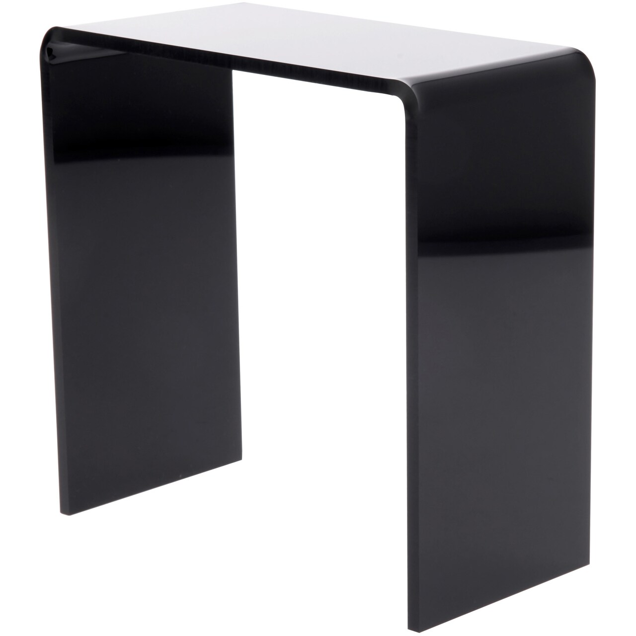 Plymor Black Acrylic Vertical Rectangular Display Riser, 7" H x 7" W x 3.5" D (1/4" thick)